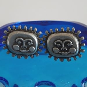 Metzke Sun Pewter Cuff Links Vintage